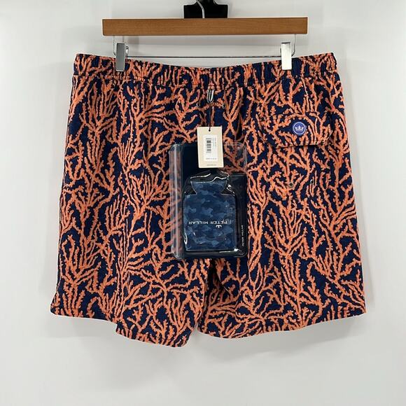 Peter Millar Crowned Coral Swim Trunks - Sahar - with can koozie - XL - NWT - Picture 7 of 7